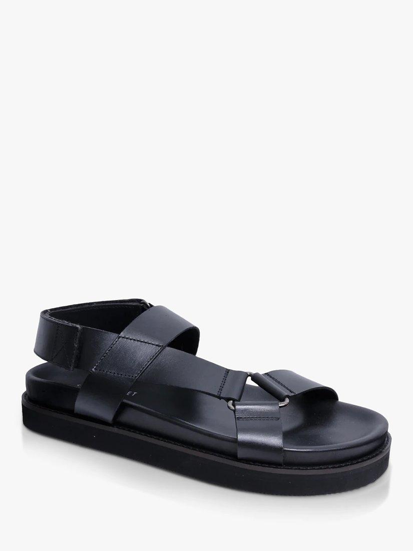 Silver Street London Santa Fe Leather Sandals, Black