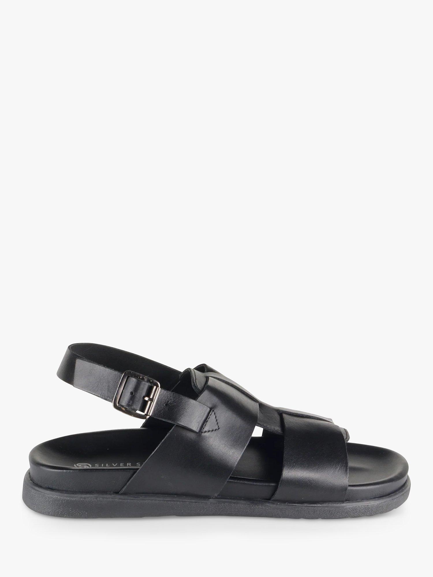 Silver Street London Tuscon Leather Sandals, Black
