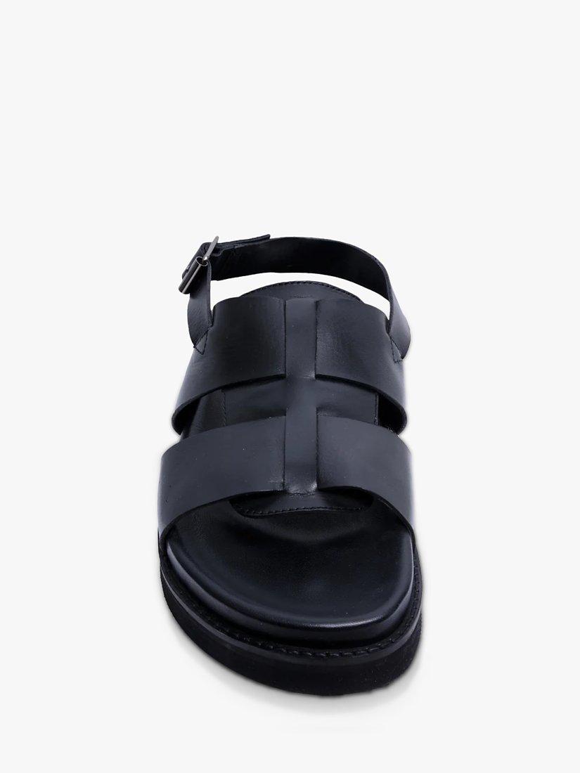 Silver Street London Tuscon Leather Sandals, Black, 7