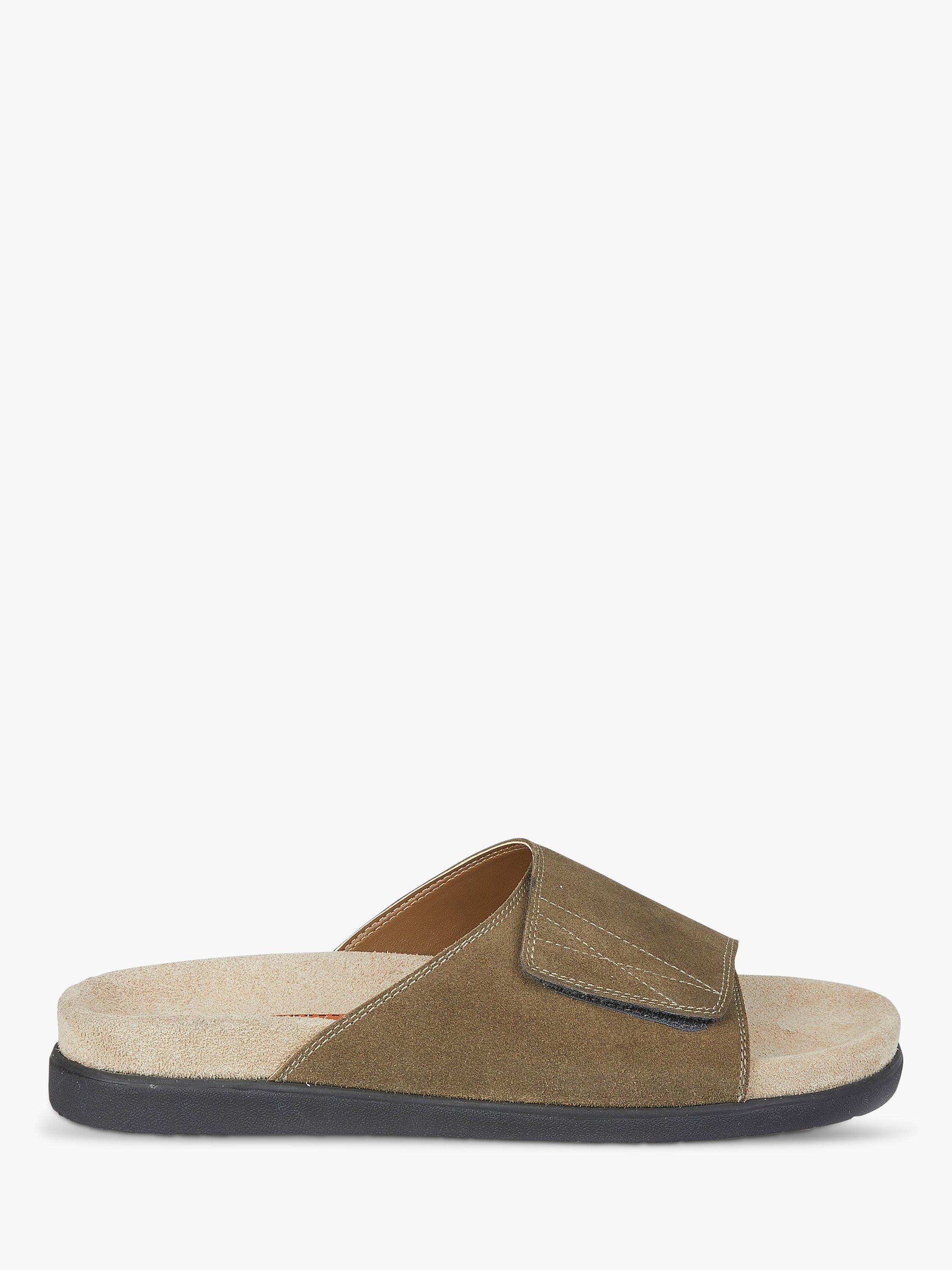 Silver Street London Ealing Suede Slippers, Khaki