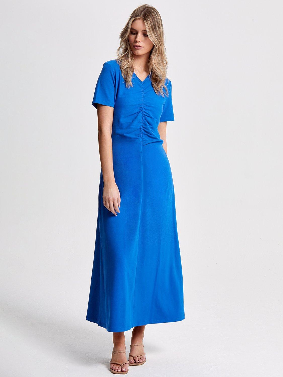 Helen McAlinden Finnley Ruched Jersey Dress Cobalt Blue