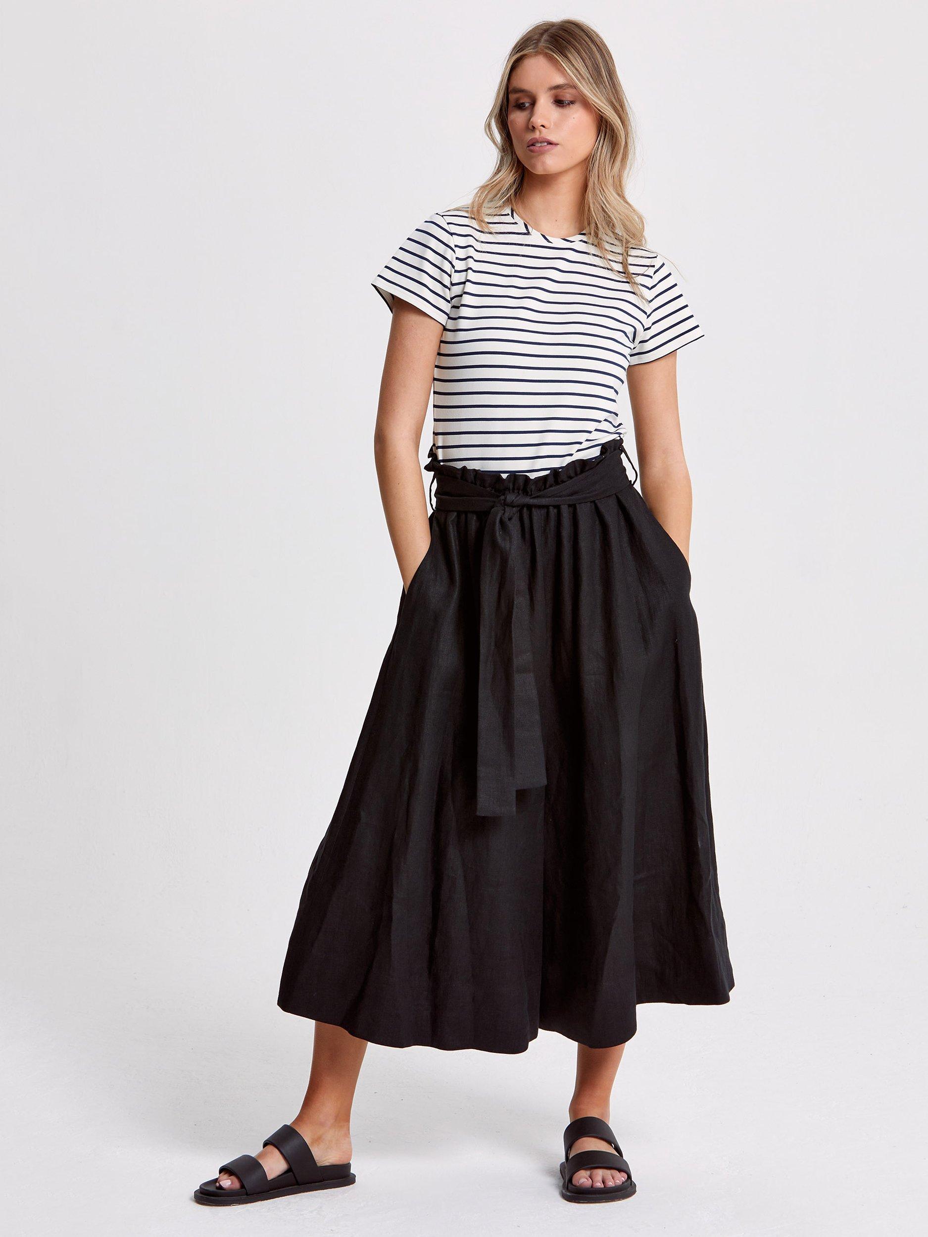 Helen McAlinden Meg Linen Culottes Trousers, Black