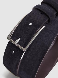 Reiss Dante Suede Leather Belt - view 2, Navy
