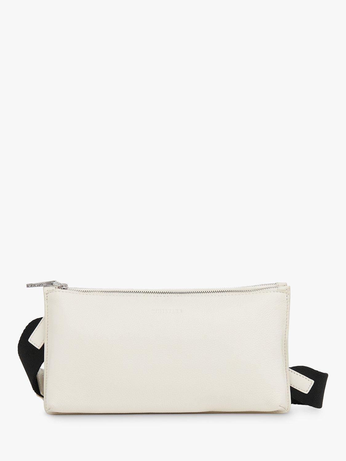 Whistles Kai Leather Double Pouch Bag, White, One Size