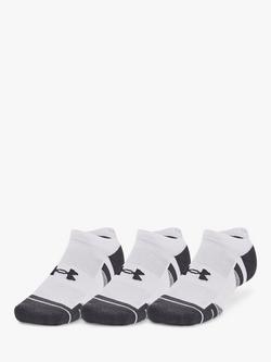 Under Armour Performance Tech Socks, Pack of 3, White/Gray