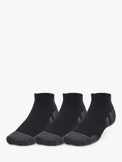 Under Armour Performance Tech Low Cut Socks, Pack of 3, Black/Jet Gray, Black/Jet Gray