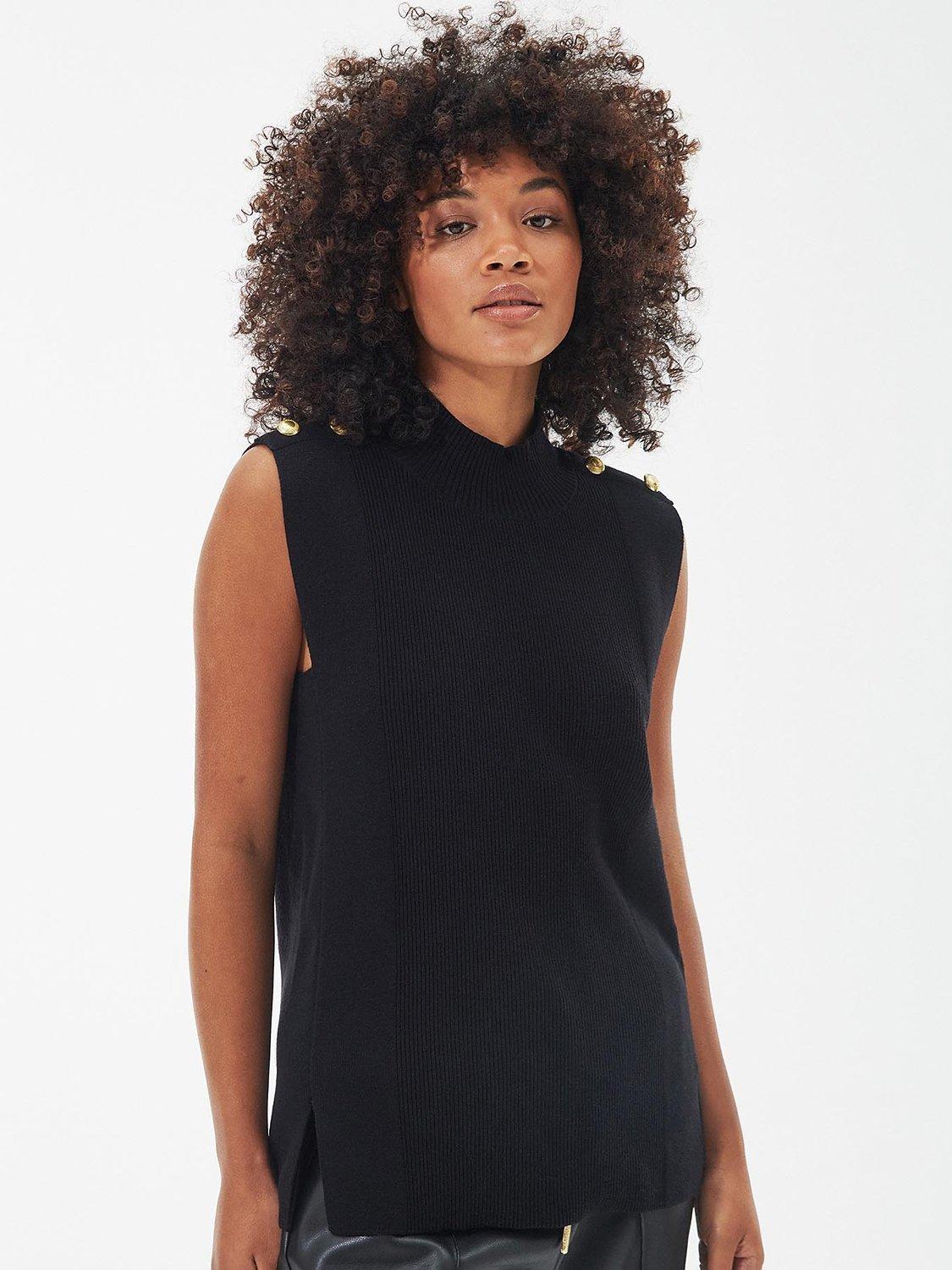 Barbour International Strada Knit Vest Top, Black, 8