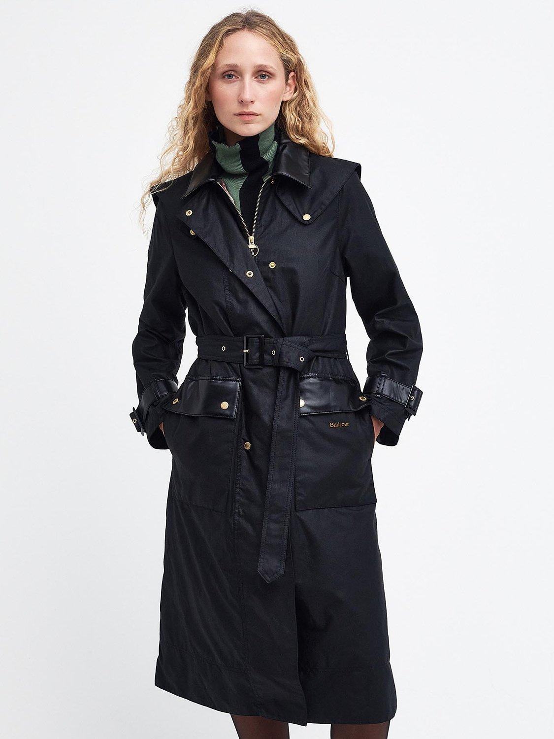 Barbour x House of Hackney Medola Waxed Cotton Coat, Black