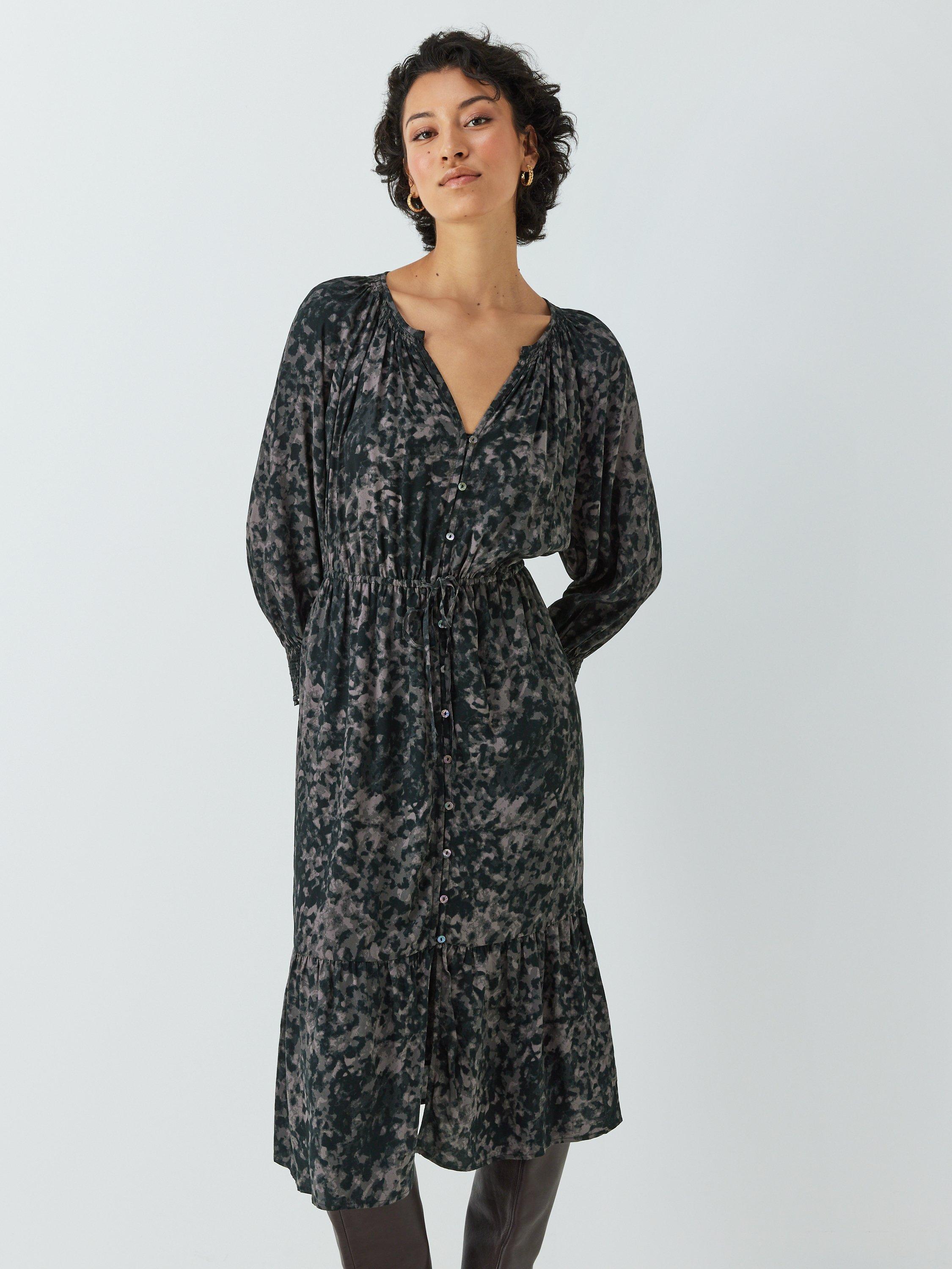 Rails Cece Tortoiseshell Print Midi Dress, Grey