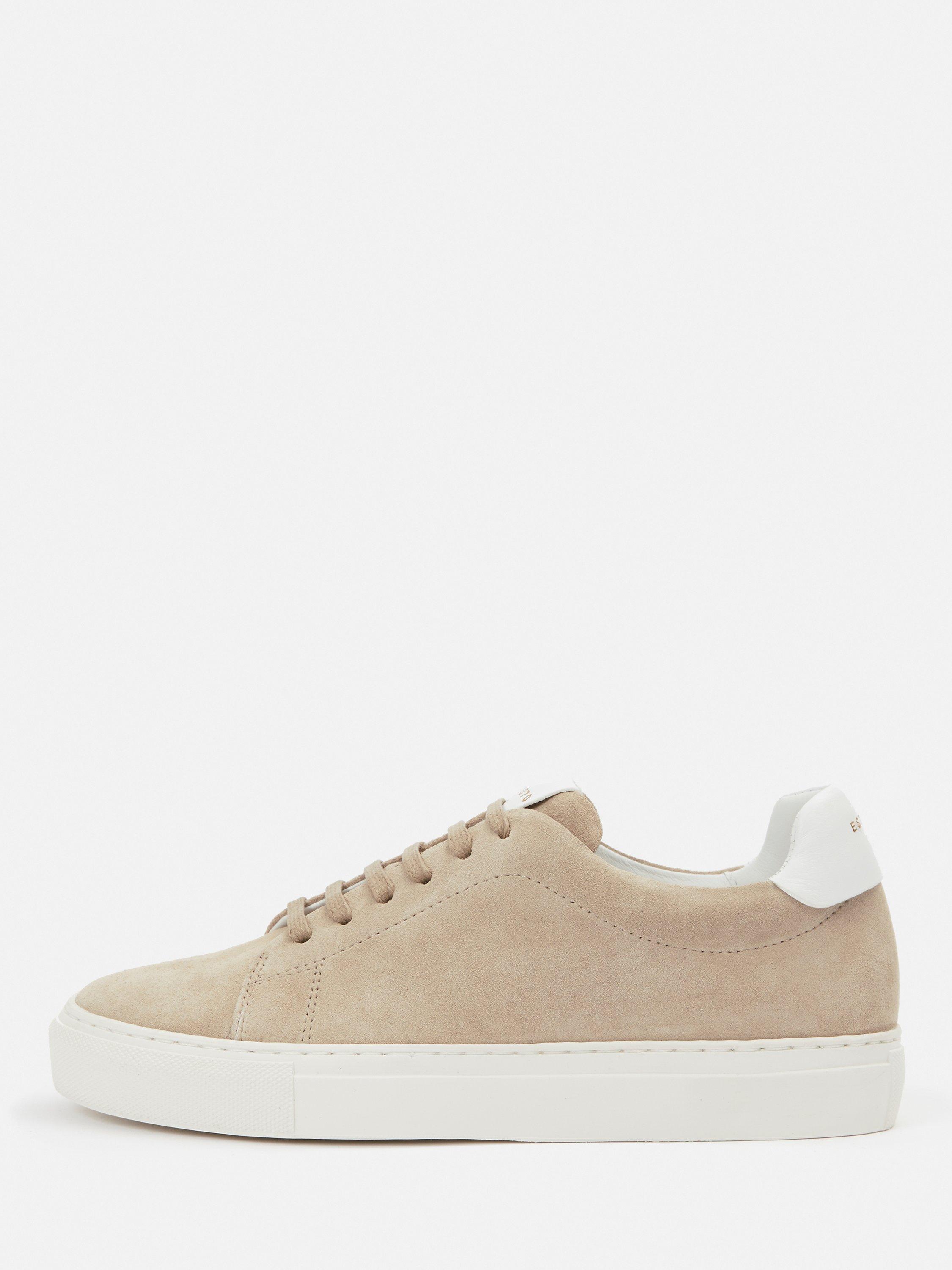 Jigsaw Miah Low Top Suede Trainers, Natural