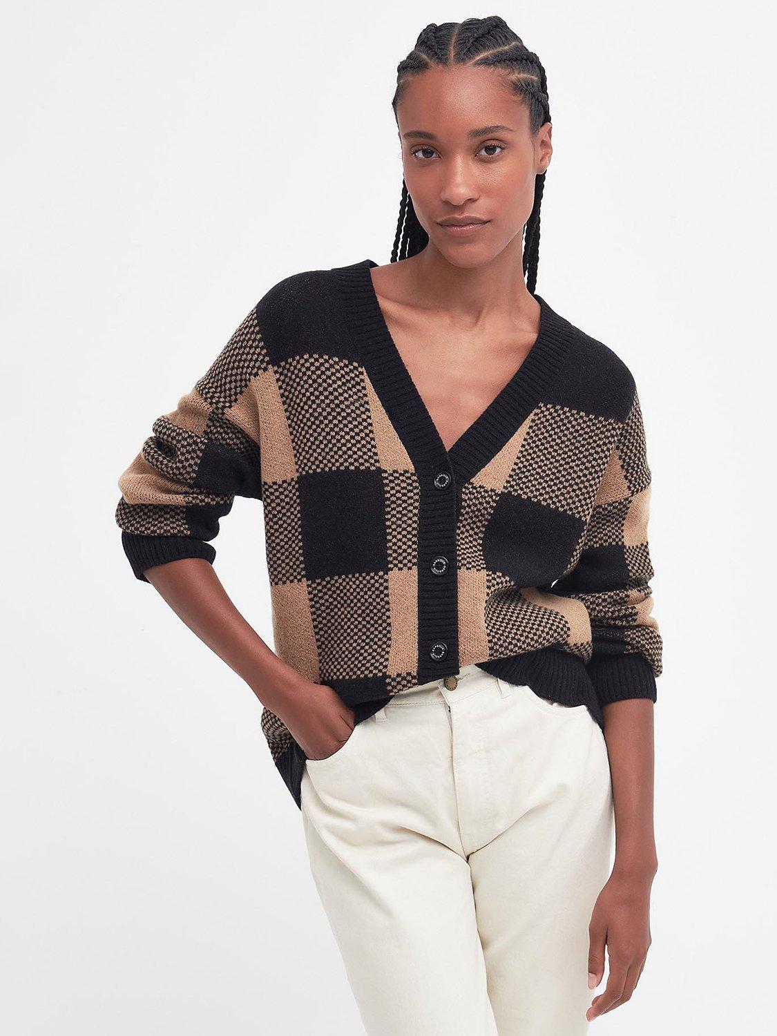 Barbour Tomorrow's Archive Gosford Wool Blend Cardigan, Black/Hessian