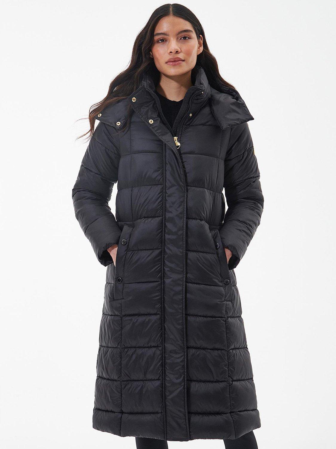 Barbour International Holmes Quilted Longline Jacket, Black