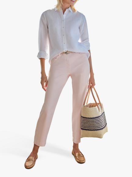 Pure Collection Plain Linen Shirt, White, White