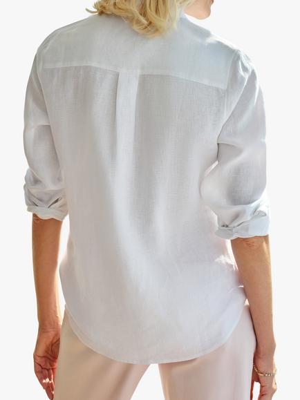 Pure Collection Plain Linen Shirt, White - view 2, White