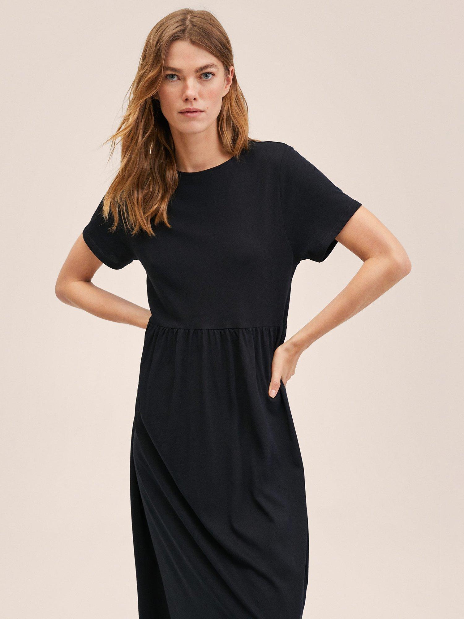 Mango Gisal Knitted Midi Dress, Black