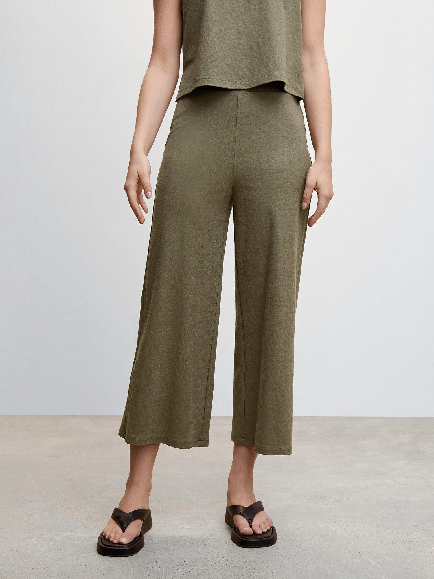 Mango Cintia Cropped Palazzo Trousers