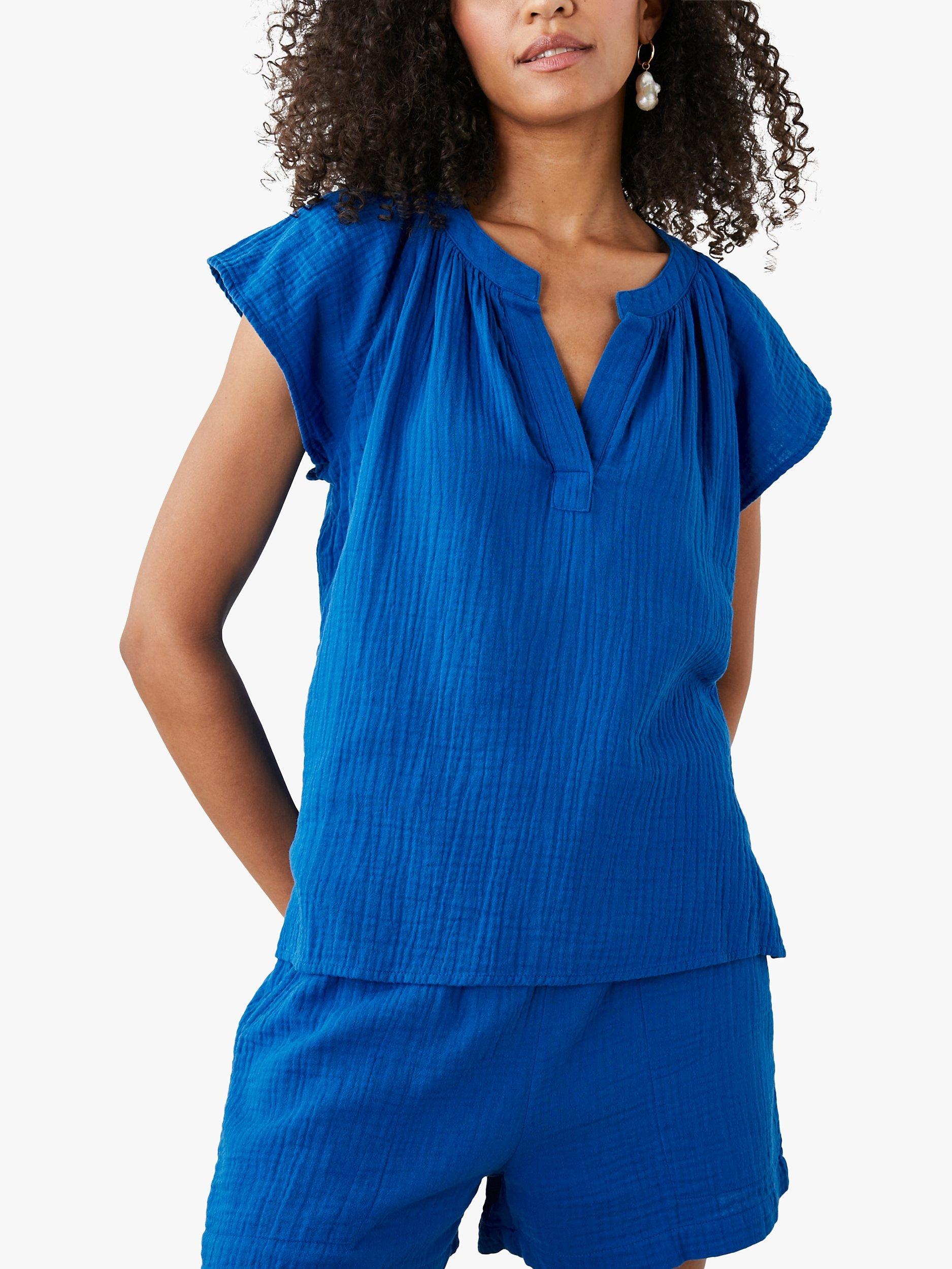 Rails Maribel Organic Cotton Gauze Top, Sapphire