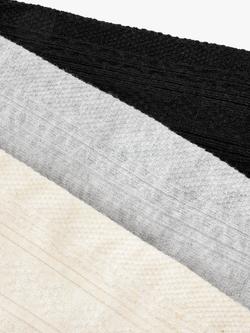 John Lewis Kids' Cable Knit Tights, Pack of 3, Black/Grey/Neutral - view 2, Black/Grey/Neutral