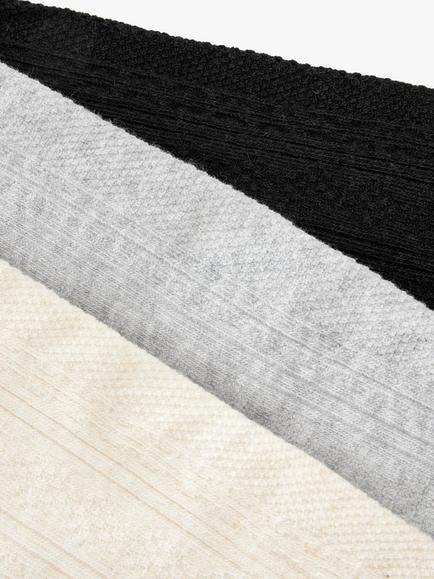John Lewis Kids' Cable Knit Tights, Pack of 3, Black/Grey/Neutral - view 2, Black/Grey/Neutral