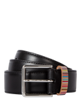 Paul Smith Multicoloured Stripe Leather Belt, Blk