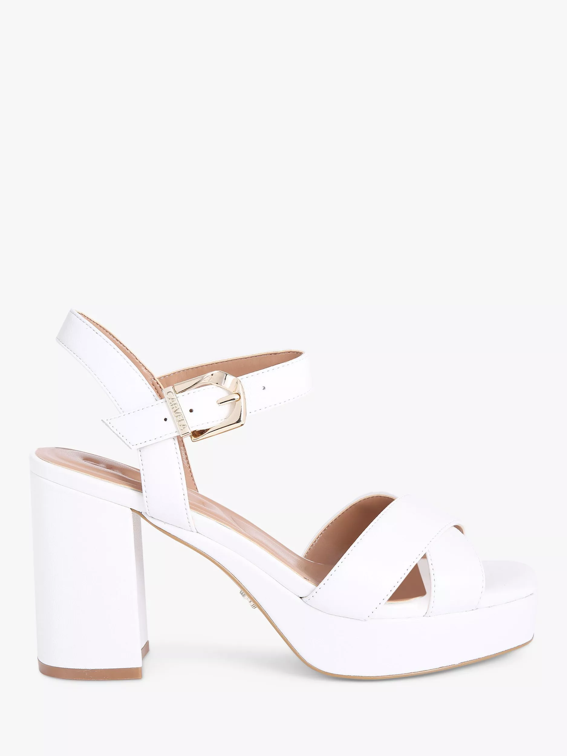 Carvela Serafina Platform Heel Sandals White