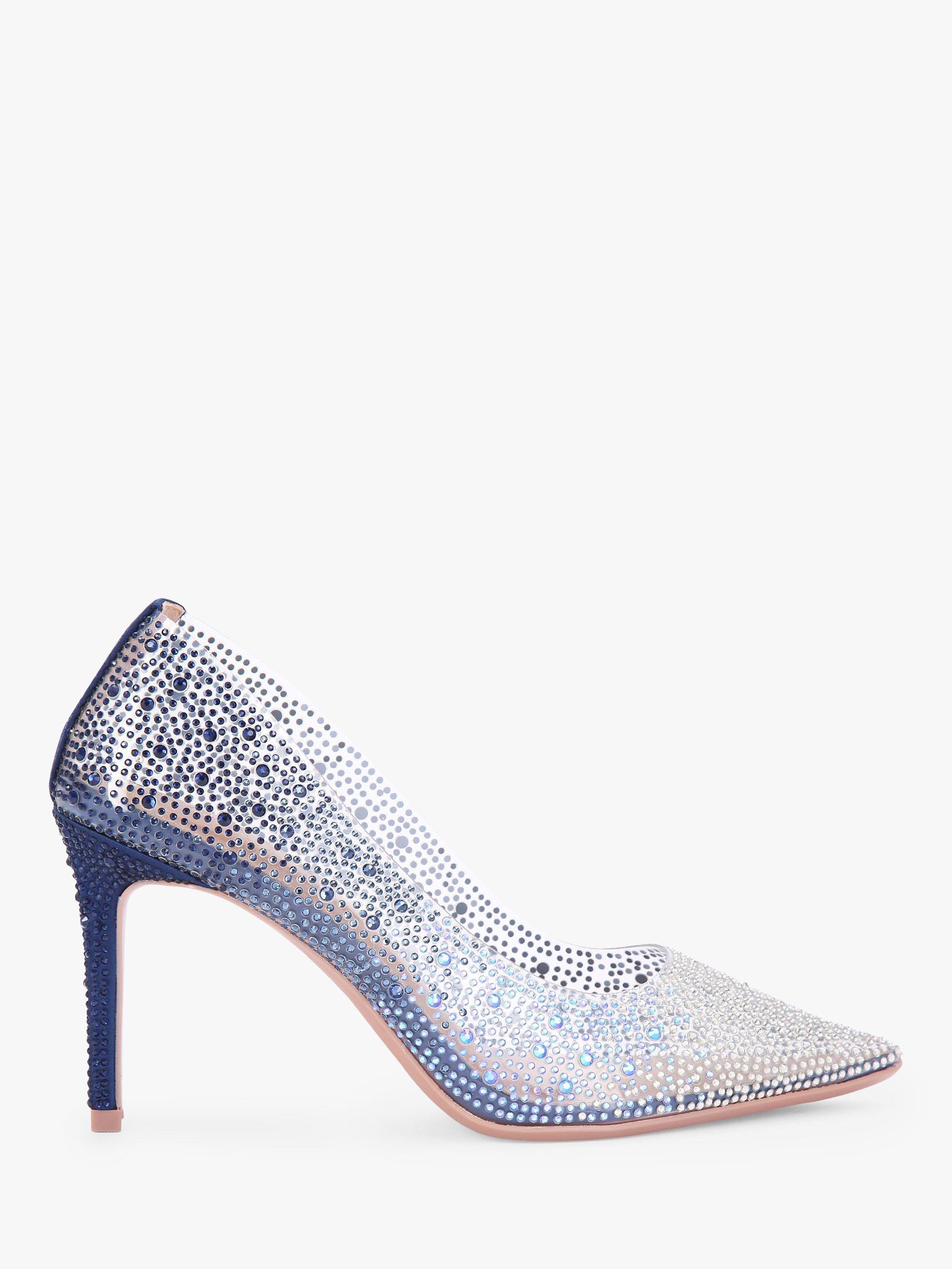 Carvela Lovebird Embellished High Heel Court Shoes Navy Blue