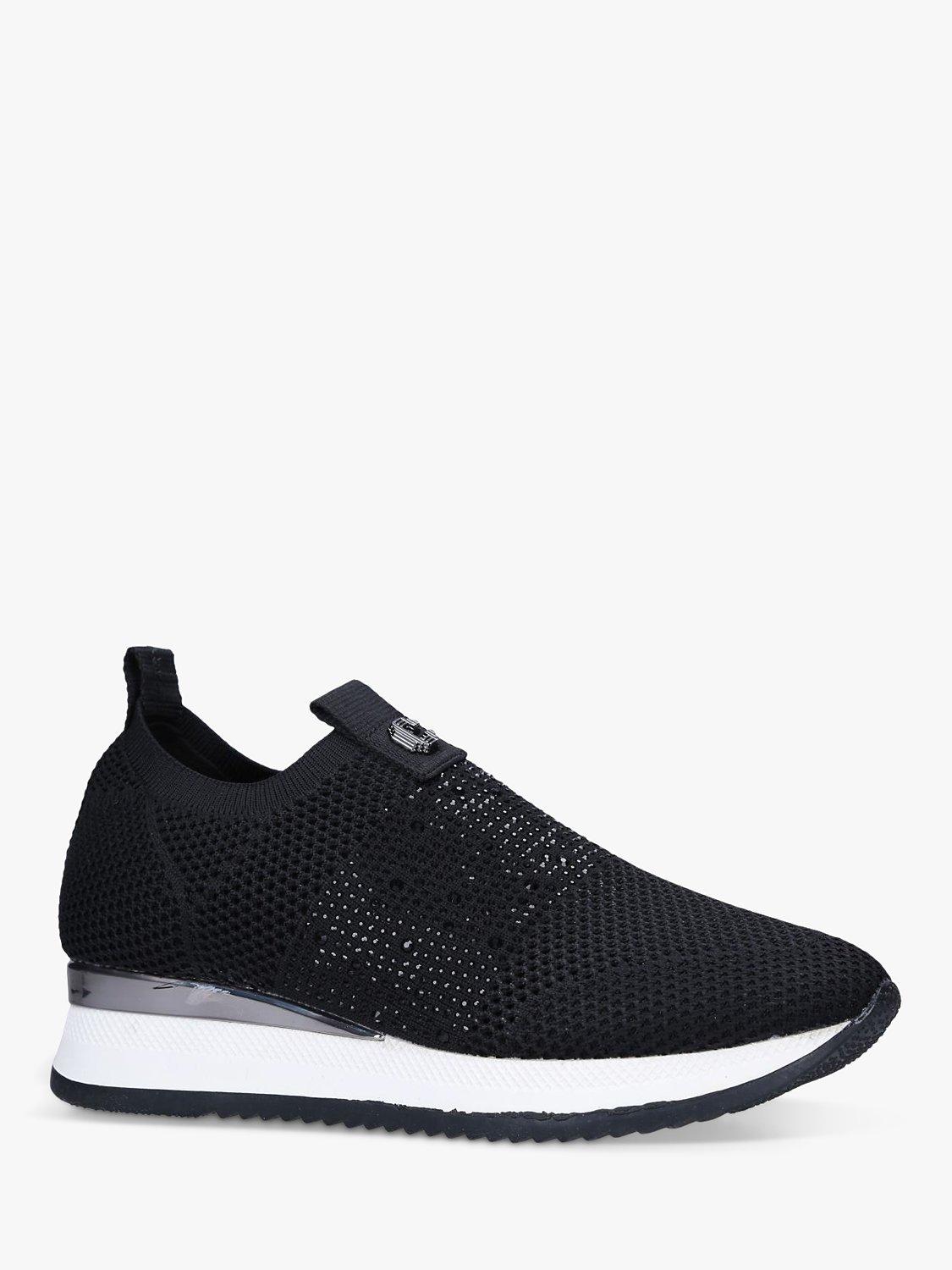 Product image 4 of 5, which shows Carvela Janeiro 2 Knitted Embellished Slip On Trainers, Black/White, 3