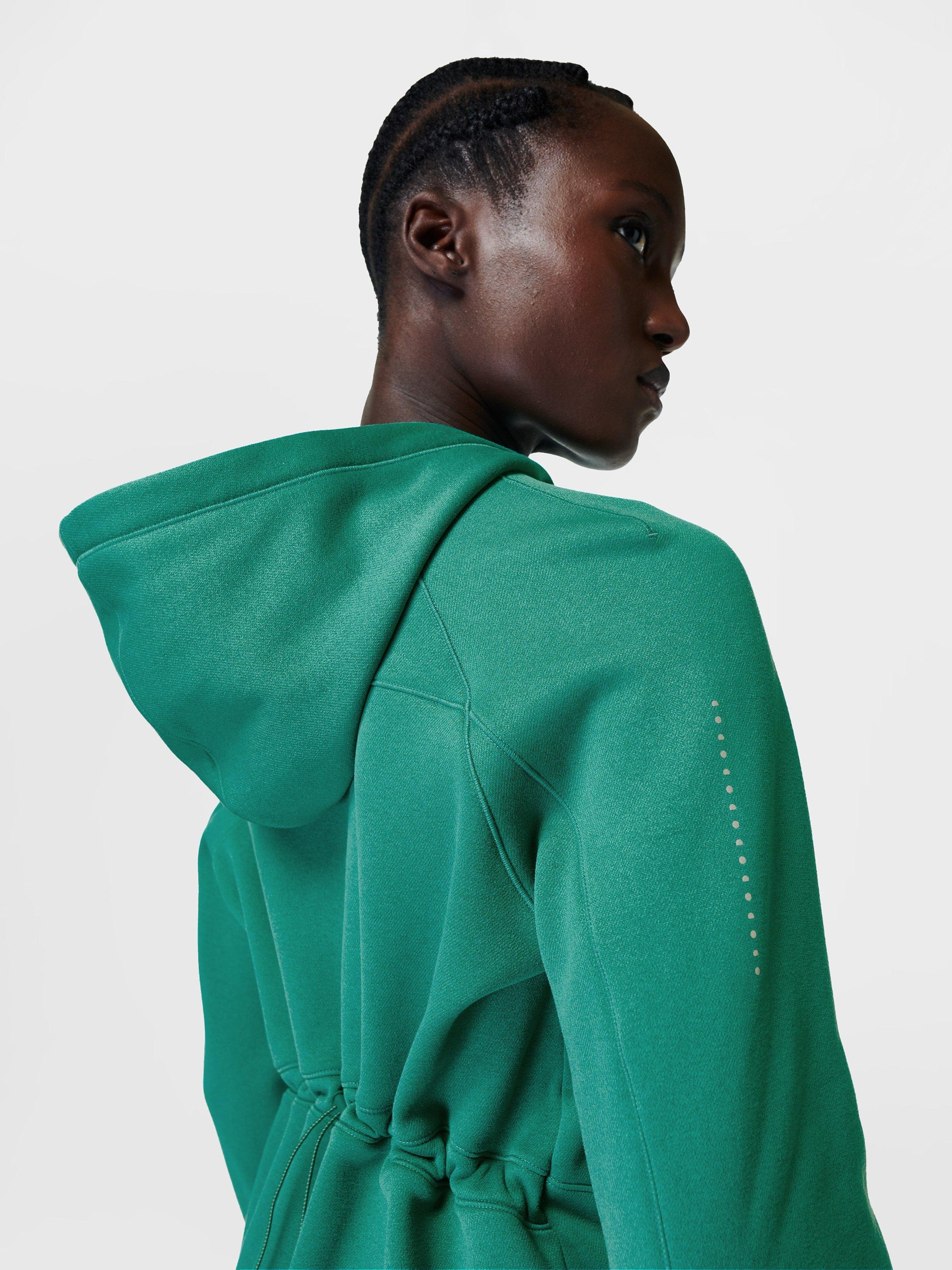 Product image 4 of 4, which shows Sweaty Betty Warm Up Hoodie, Wave Green, XXS