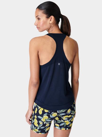Sweaty Betty Breathe Easy Run Tank Top - view 2, Navy Blue