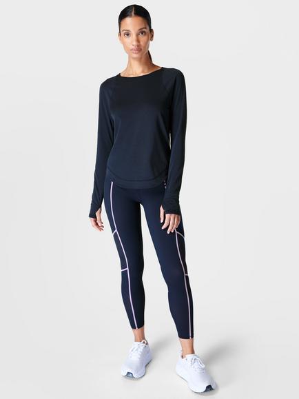 Sweaty Betty Breathe Easy Long Sleeve Top - view 2, Navy Blue