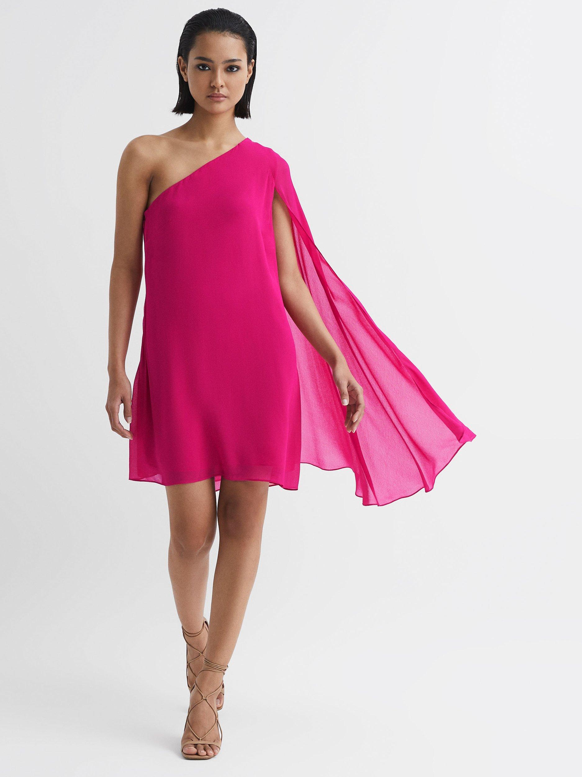 Reiss Fleur Asymmetric Dress, Pink