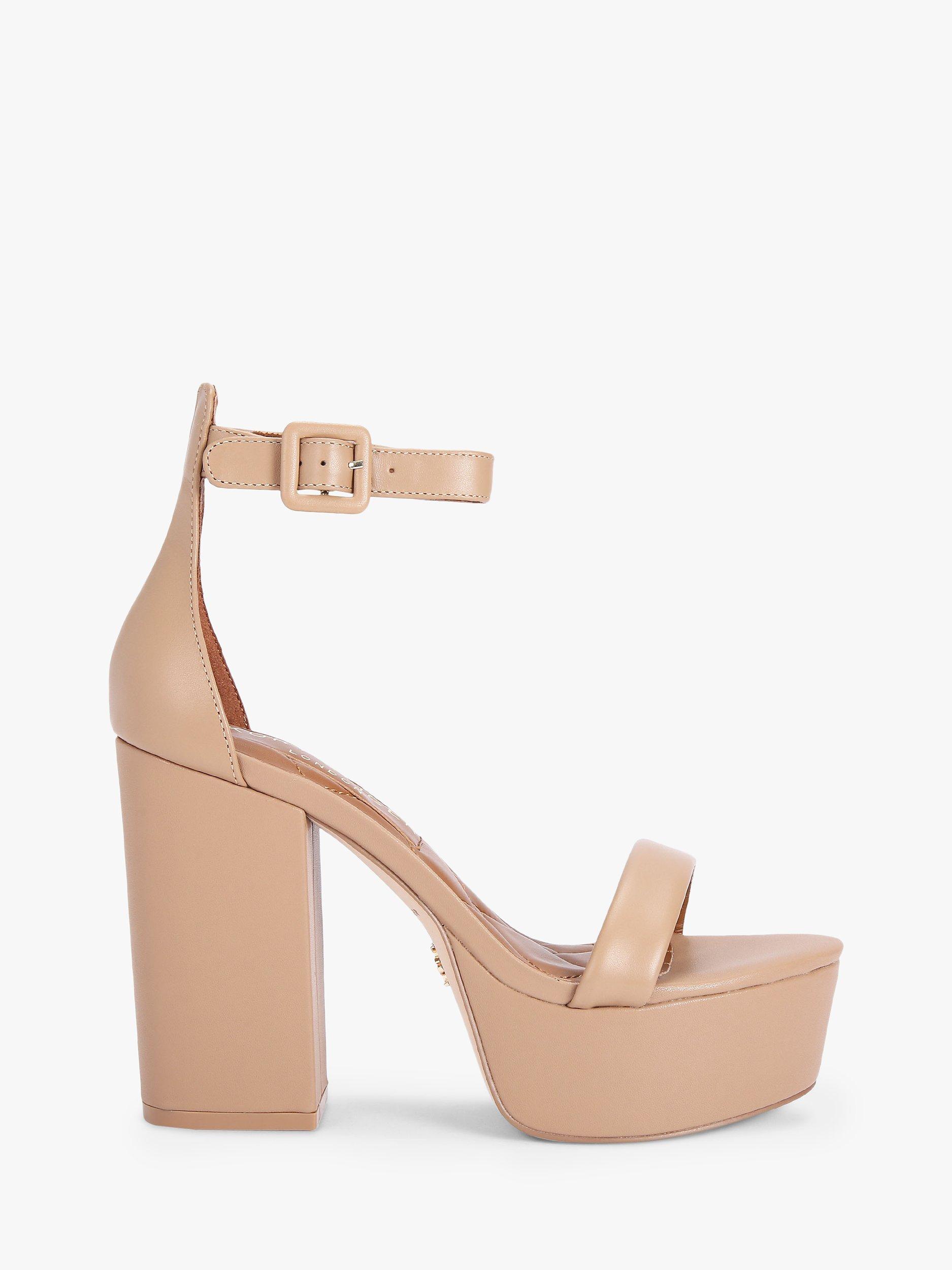 Kurt Geiger London Langley Leather Platform Sandals, Camel
