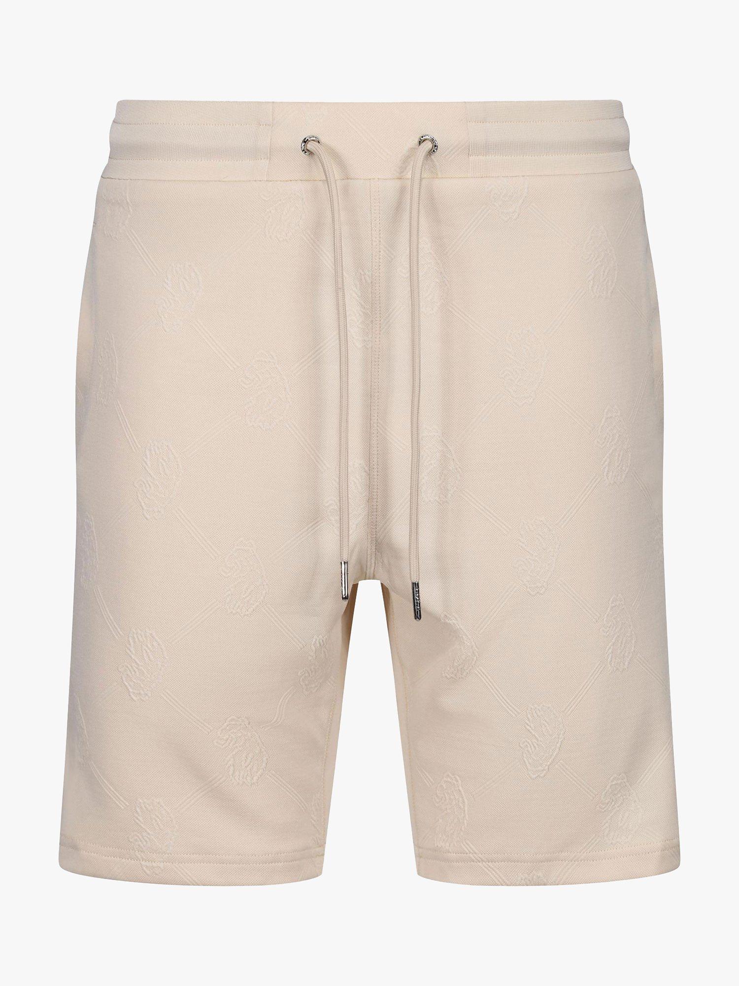 LUKE 1977 Lad Sport Jacquard Jersey Shorts, Ecru