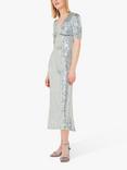 Whistles Sequin Midi Dress, Silver