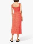 Whistles Flower Charm Macie Midi Dress, Red/Multi