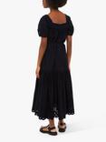 Whistles Broderie Poplin Trapeze Dress, Black