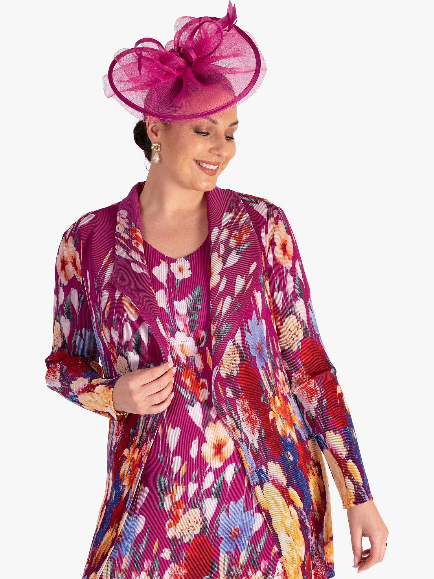Product image 1 of 6, which shows chesca Heart Shape Fascinator with Bow Detail, Fuchsia, One Size