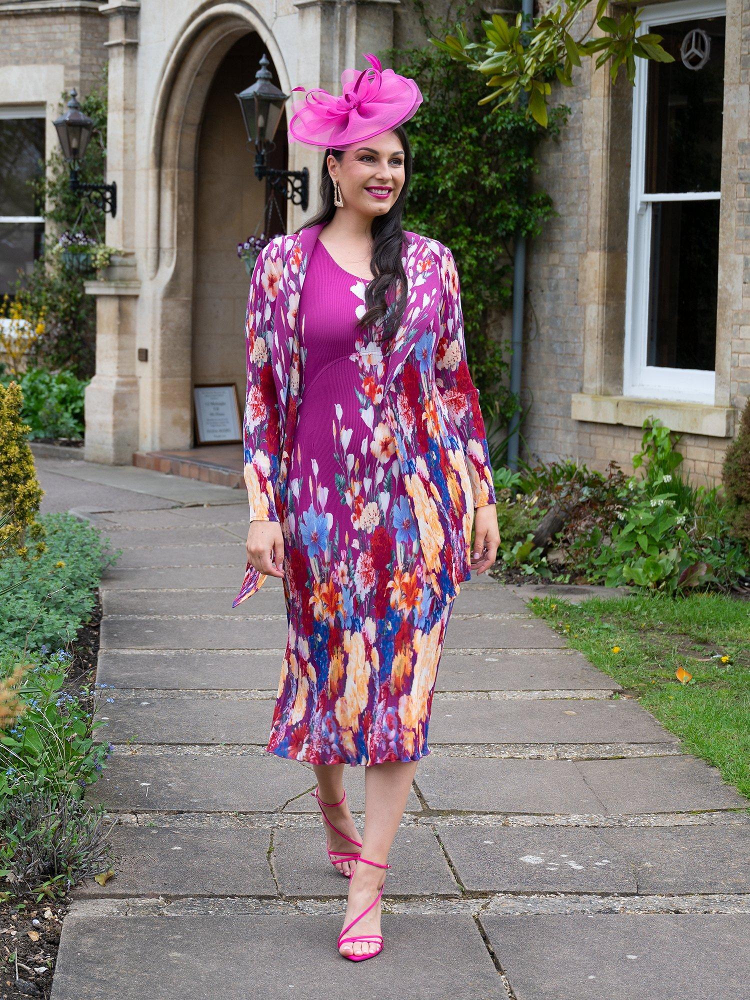 Product image 3 of 6, which shows chesca Heart Shape Fascinator with Bow Detail, Fuchsia, One Size