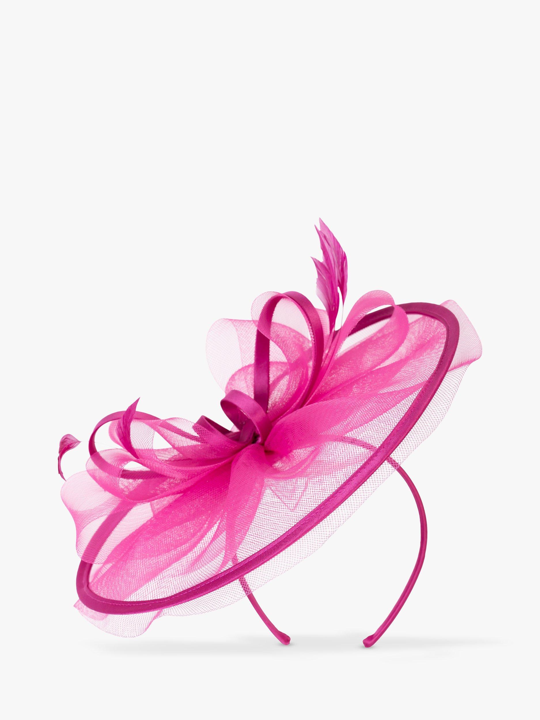 Product image 5 of 6, which shows chesca Heart Shape Fascinator with Bow Detail, Fuchsia, One Size