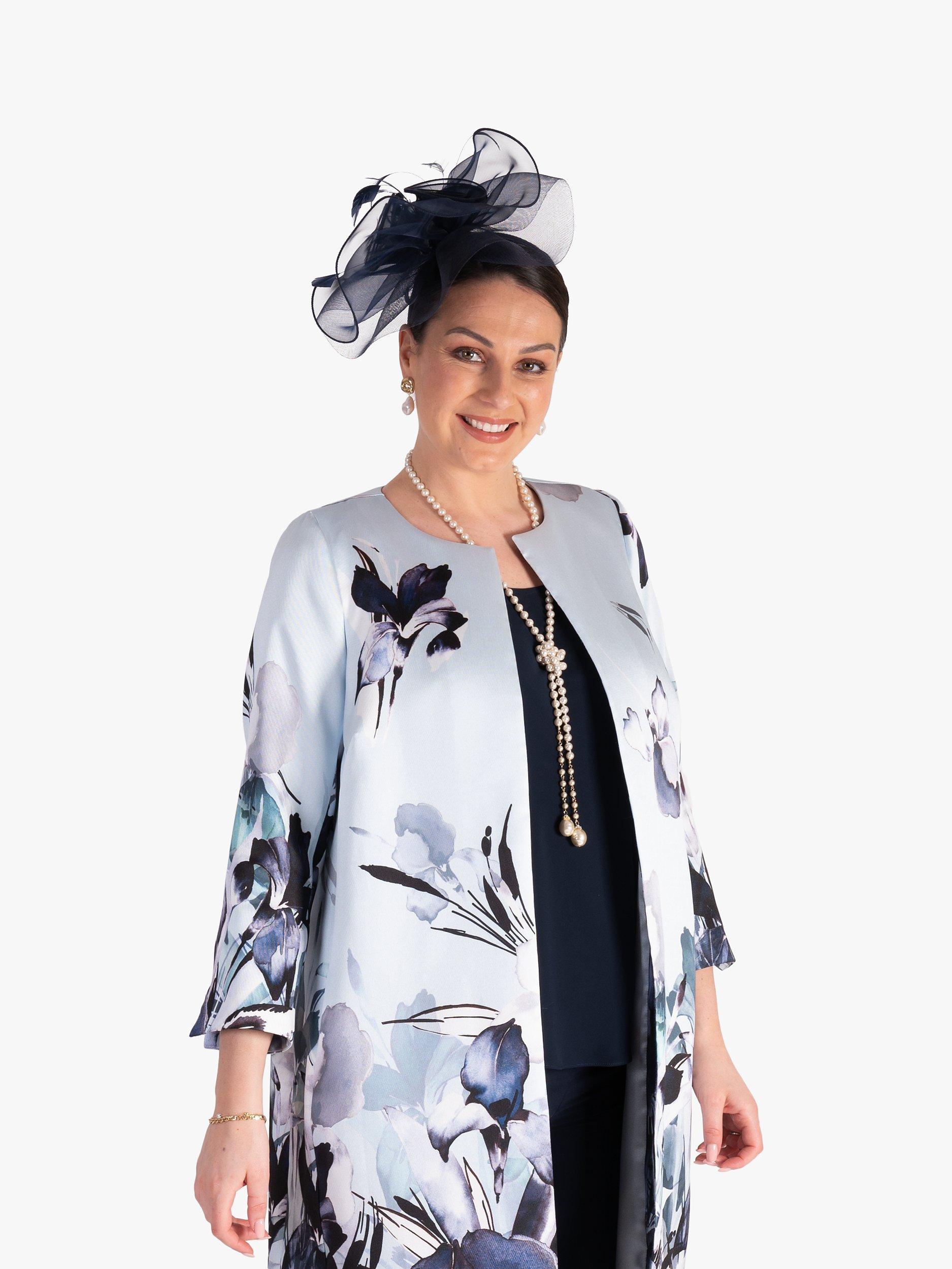 Product image 2 of 6, which shows chesca Floral Swirls Fascinator, Navy, One Size