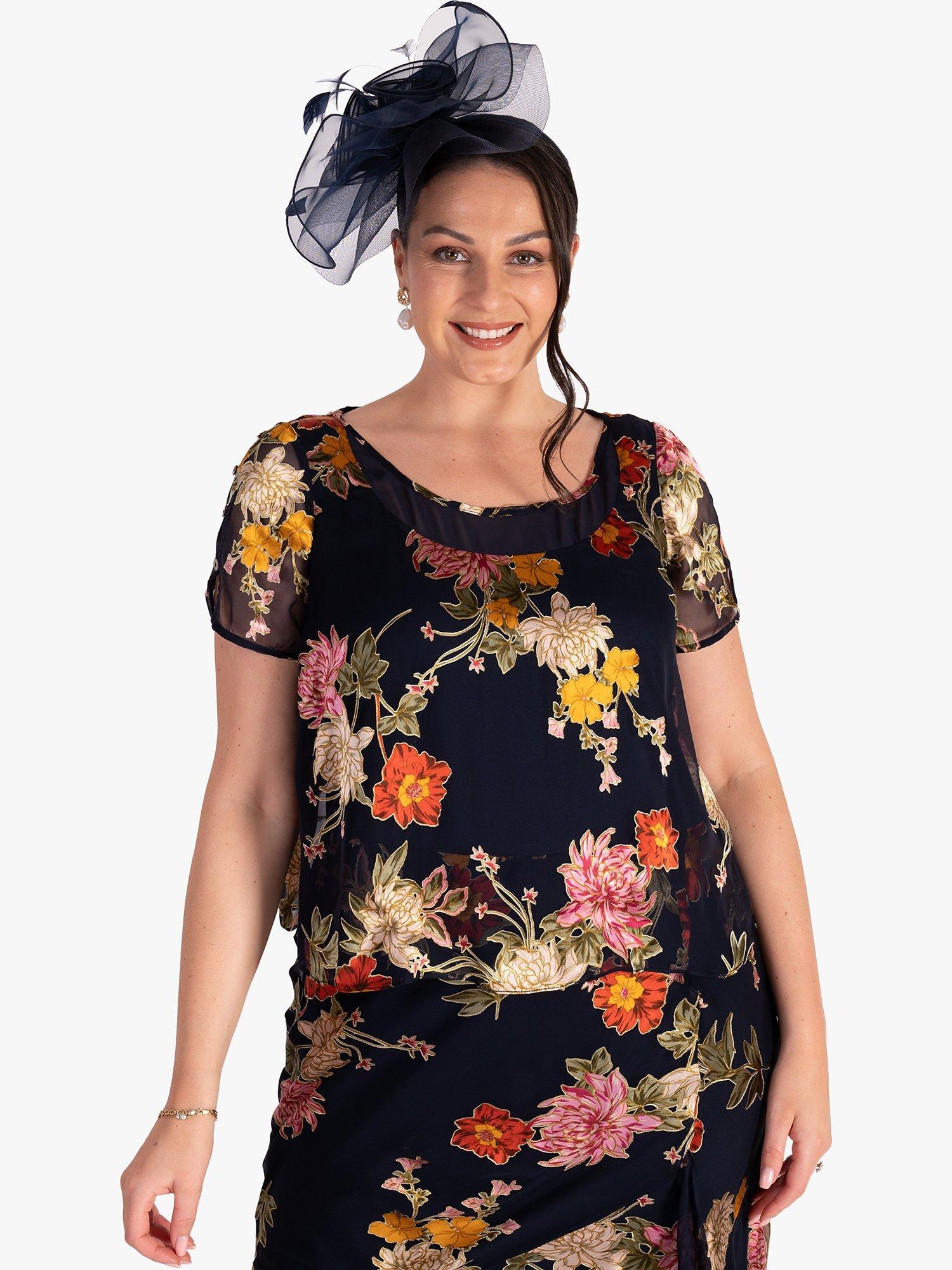 Product image 3 of 6, which shows chesca Floral Swirls Fascinator, Navy, One Size