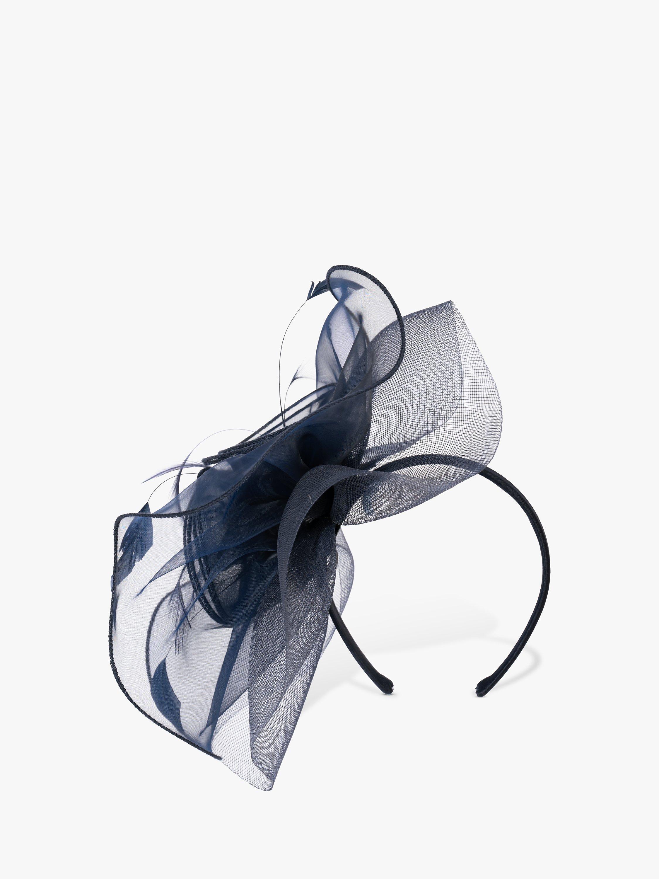 chesca Floral Swirls Fascinator, Navy, One Size