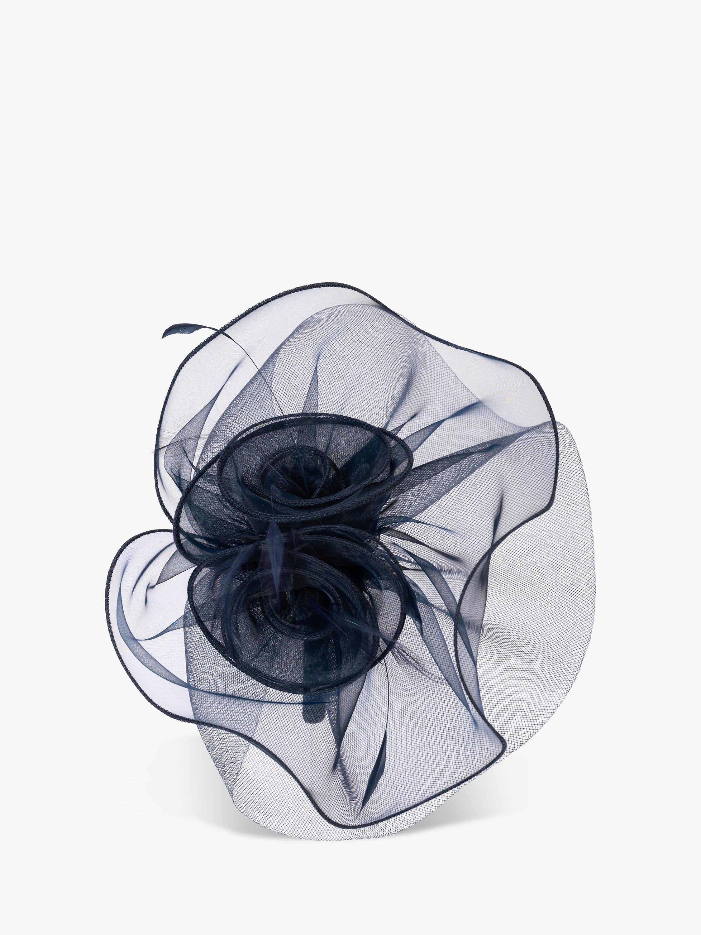 Product image 6 of 6, which shows chesca Floral Swirls Fascinator, Navy, One Size