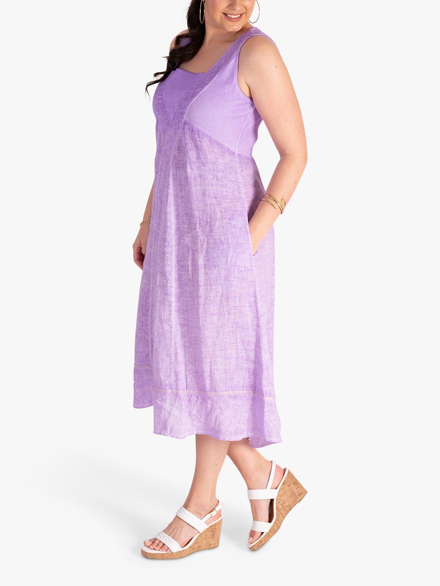 chesca Linen Dress Lilac