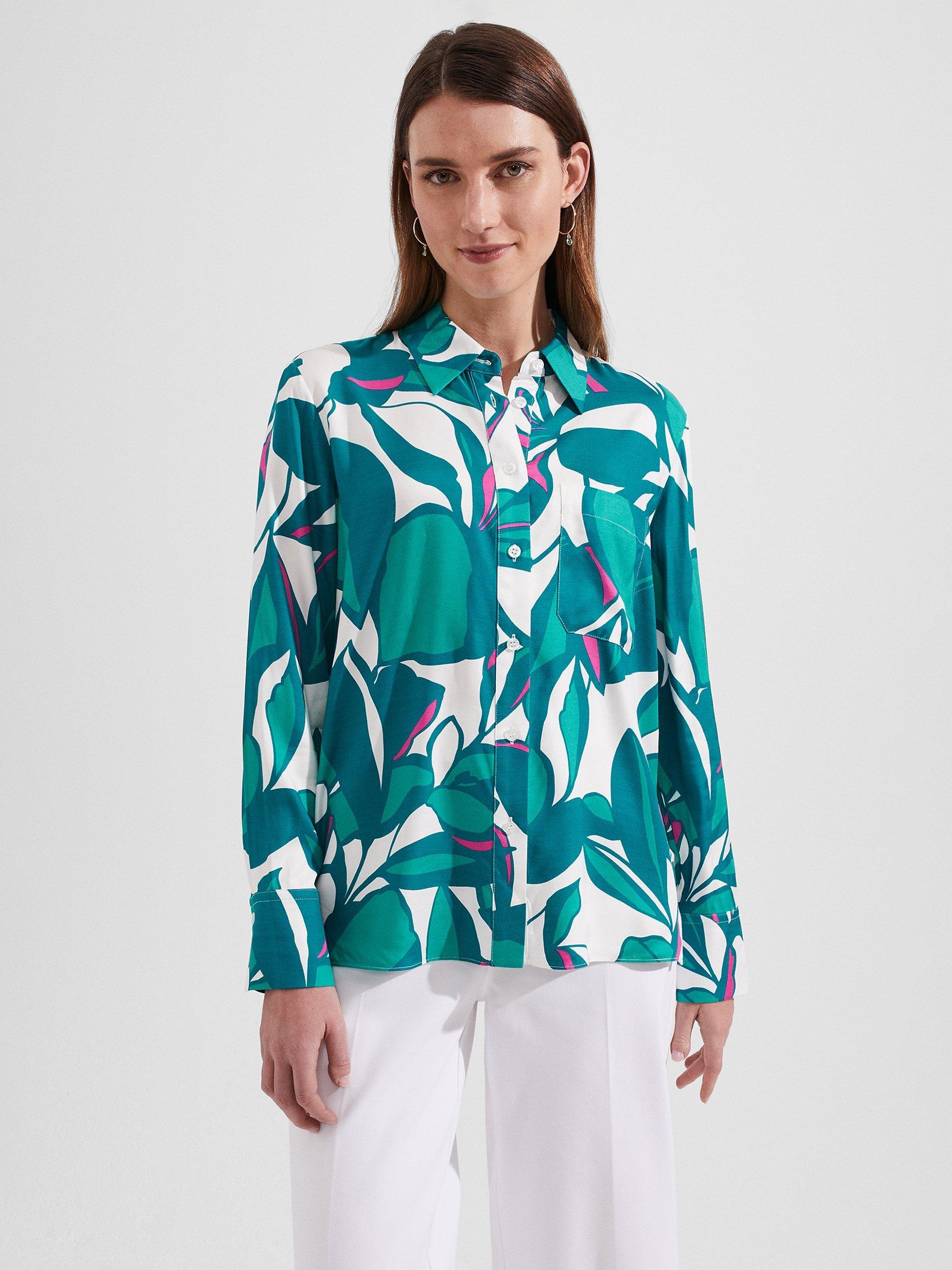 Hobbs Carmina Printed Blouse, Ivory/Multi