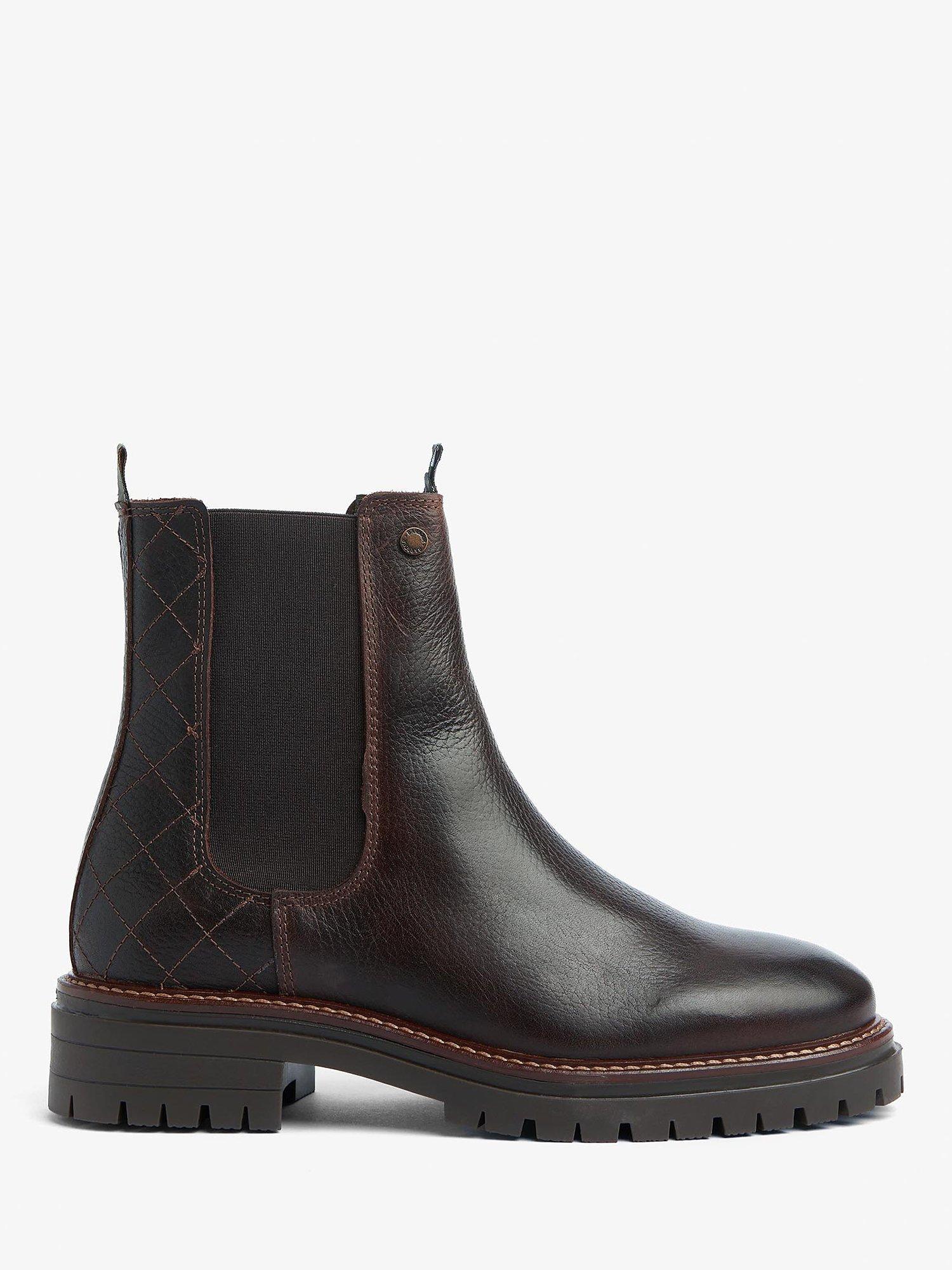 Barbour Evie Leather Chelsea Boots Dark Brown