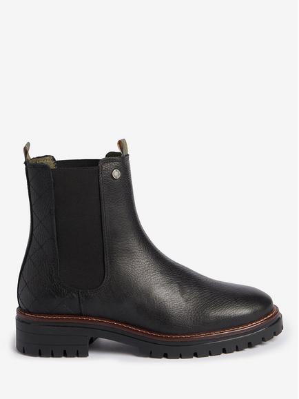 Barbour Evie Leather Chelsea Boots, Black, Black