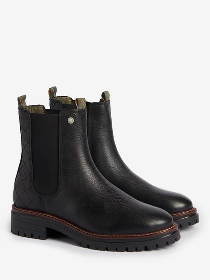 Barbour Evie Leather Chelsea Boots, Black - view 2, Black