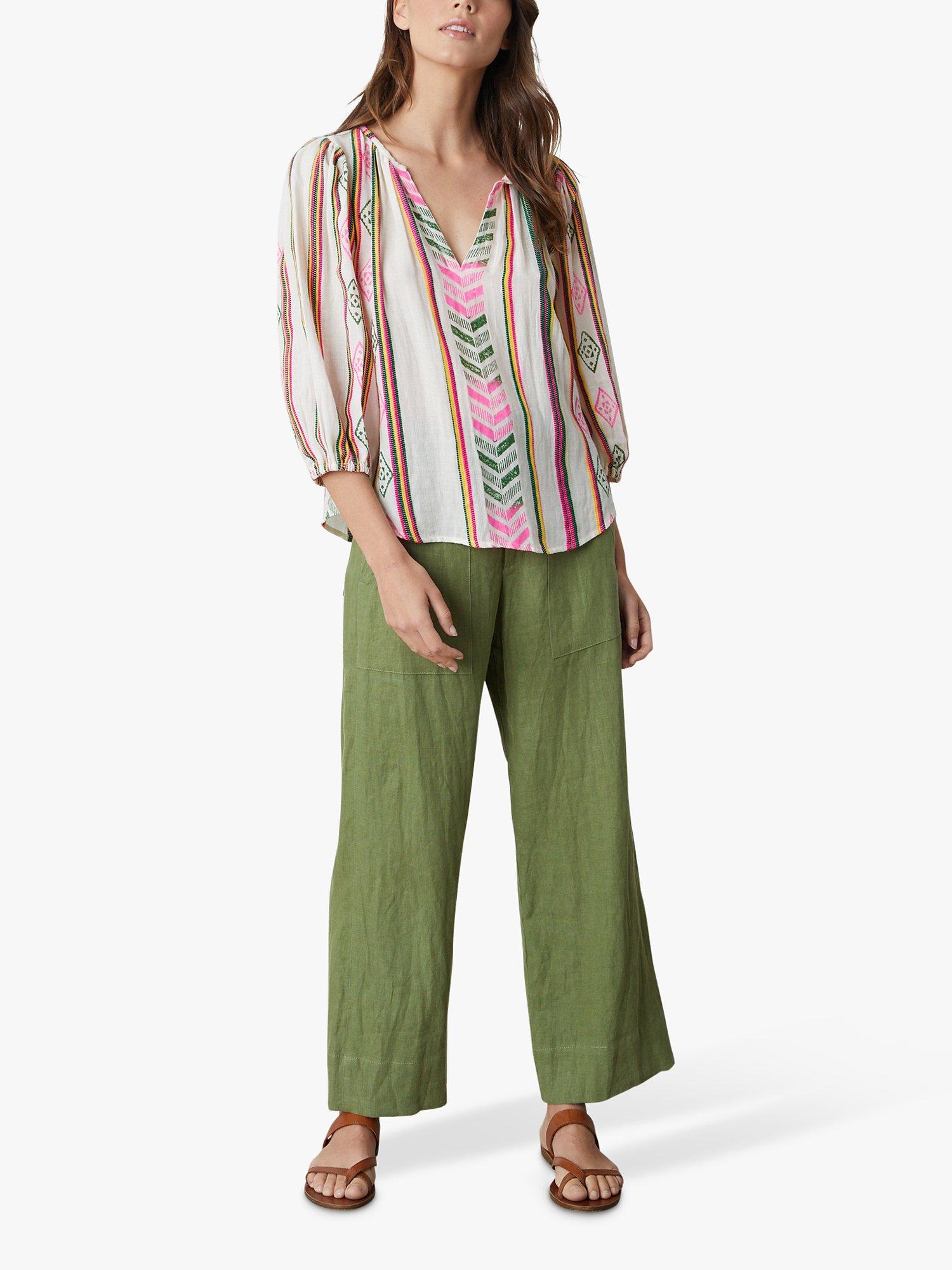 Velvet by Graham & Spencer Beth Jacquard Embroidered Top, Multi