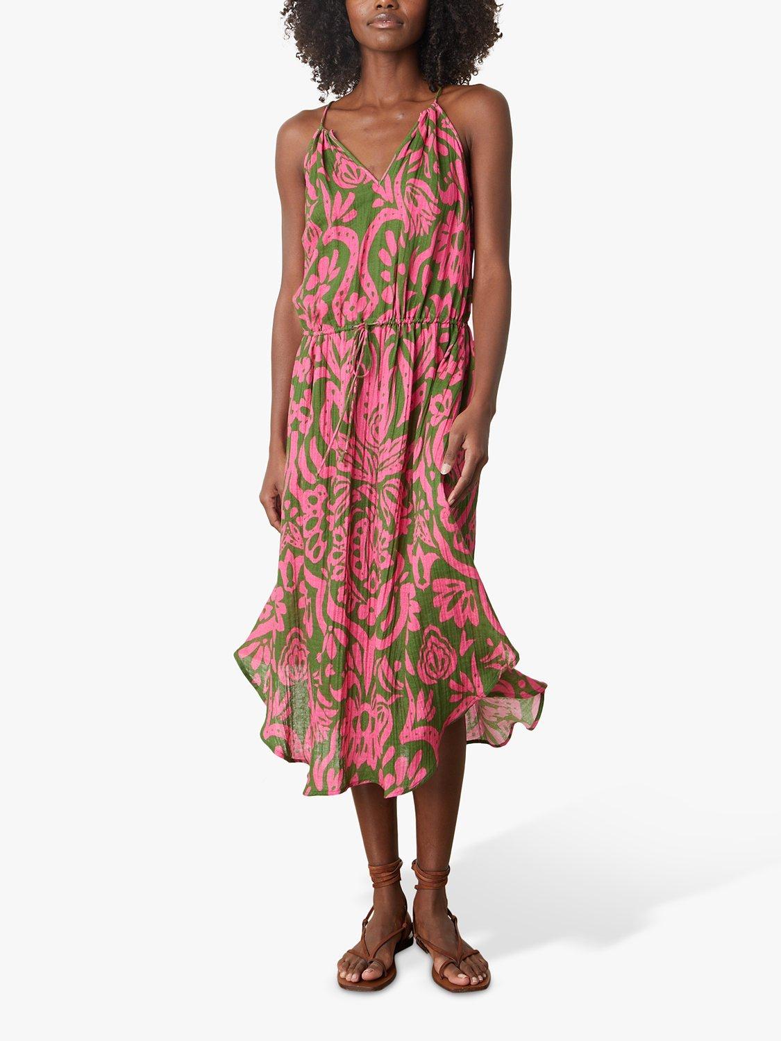Velvet by Graham & Spencer Sasha Henna Print Midi Dress, Pink